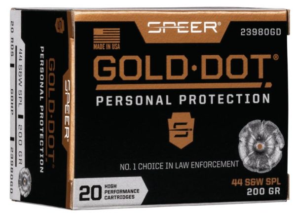 Speer gold dot handgun ammunition. 44 spl 200 gr hp 875 fps 20/ct