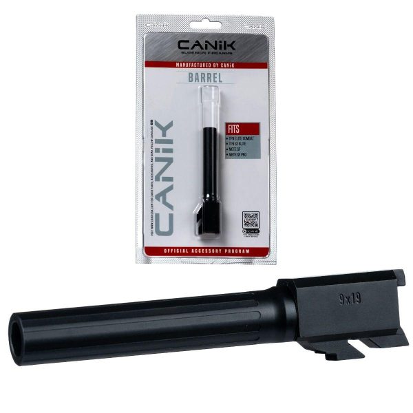 Canik steel drop in barrel for select 9mm canik pistols compact fluted black