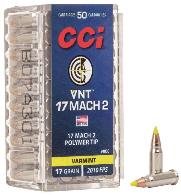 Cci varmint rimfire ammunition. 17 mach 2 17 gr vnt 2010 fps 50/ct