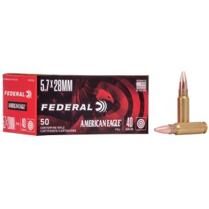 American eagle handgun ammunition 5. 7x28mm 40 gr fmj 1655 fps 50/ct