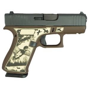 Glock 43x custom "mallard brown" subcompact handgun w/front rails 9mm luger 10rd magazines (2) 3. 41" barrel us