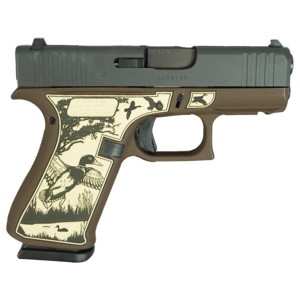 Glock 43x custom "mallard brown" subcompact handgun w/front rails 9mm luger 10rd magazines (2) 3. 41" barrel us