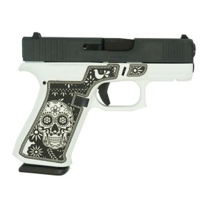 Glock 43x "sugar skull" black & white handgun 9mm luger 10rd magazines(2) 3. 4" barrel accessory rail usa made