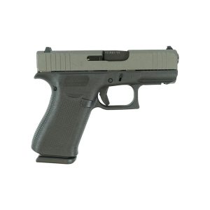 Glock 43x "two tone" sliver slide handgun 9mm luger 10rd magazines(2) 3. 4" barrel front grip rail usa made