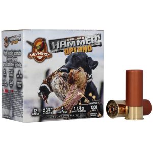 Hevi-shot hevi-hammer upland shotshell 12 ga 2-3/4" 1-1/4 oz 1350 fps 5 25/rd