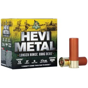 Hevi-shot hevi-metal longer range shotshell 12ga 3" 1-1/4 oz 1500 fps #6 25/ct