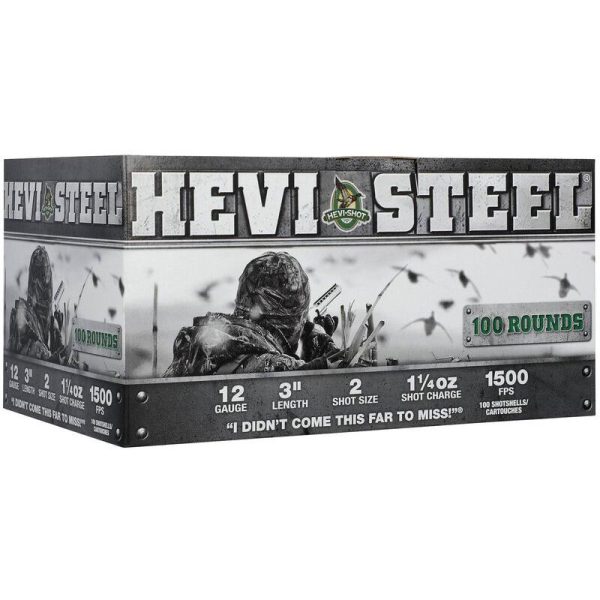 Hevi-shot hevi-steel shotshells 12ga 3" 1-1/4oz 1500 fps #2 100/ct