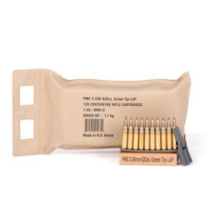 Pmc x-tac battle pack rifle ammunition 5. 56mm 62 gr green tip 2920 fps 120/ct