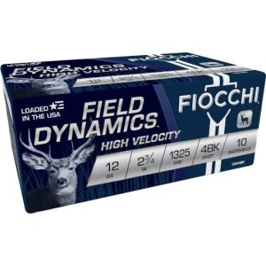 Fiocchi nickel-plated buckshot 12 ga 2 3/4" max 27 plts #4b 1325 fps - 10/box