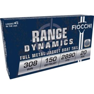 Fiocchi rifle shooting dynamics rifle ammunition. 308 win 150 gr fmj 2890 fps - 20/box
