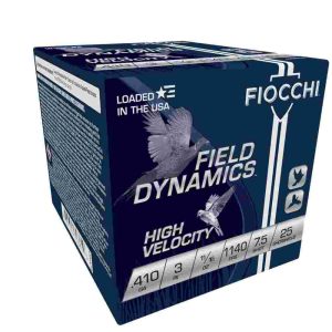 Fiocchi high velocity shotshells. 410ga 3" #7. 5-shot 11/16oz. 25/ct