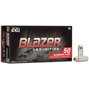 Cci blazer aluminum handgun ammunition 10mm auto 200 gr fmj 1050 fps 50/ct