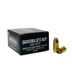 Double tap dt lead free handgun ammunition. 380 auto 80gr sc-hp 1145 fps 20/ct