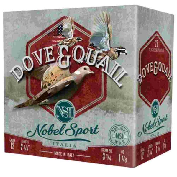 Nobel sport dove & quail shotshells 12 ga 2-3/4" 1-1/8 oz 1255 fps #7. 5 25/ct