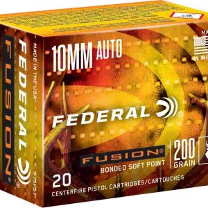 Federal fusion handgun ammunition 10mm auto 200 gr sp 20/ct