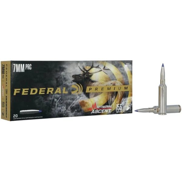 Federal terminal ascent rifle ammunition 7mm prc 155 gr 3100 fps 20/ct
