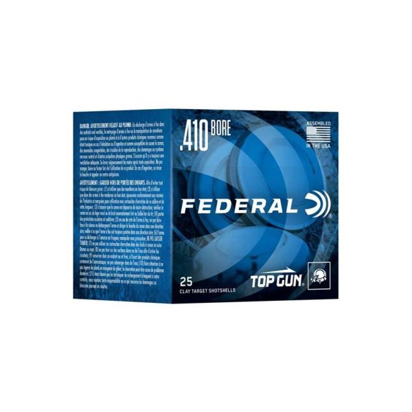 Federal top gun sporting shotshells. 410 2-1/2" 1/2 oz 1330 fps #7. 5 25/ct