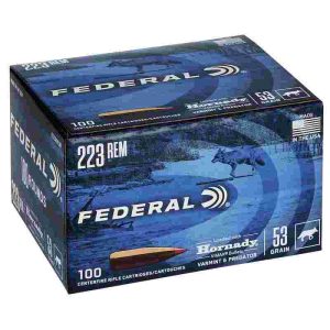 Federal varmint & predator rifle ammunition. 223 rem 53 gr fmj 3400 fps 100/ct