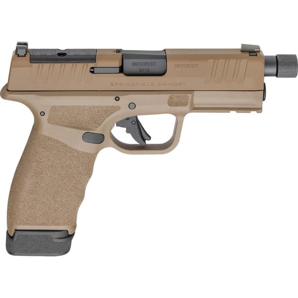 Springfield armory hellcat pro osp handgun 9mm luger 15rd & 17rd magazines 4. 4" threaded barrel fde