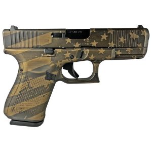 Glock 19 gen 5 custom "distressed flag burnt bronze" handgun 9mm luger 15/rd magazines (3) 4. 02" barrel austria
