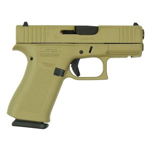 Glock 43x fde handgun 9mm luger 10rd magazines(2) 3. 4" barrel accessory rail usa made