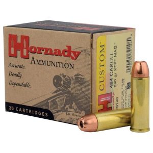Hornady custom handgun ammunition. 454 casull 240 gr xtp-mag 1900 fps 20/ct