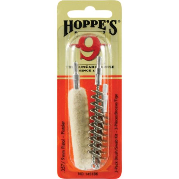 Hoppe's 3-pack brush/swab kit. 357/9mm