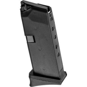 Kci usa glock 43 handgun magazine 9mm luger 6/rd black with grip extender