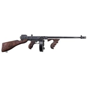 Thompson 1927a1 "roaring 20's" carbine. 45 auto 20rd stick 50rd drum magazines 18" barrel wood stock