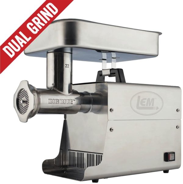 Lem products #22 big bite dual grind meat grinder - 1 hp