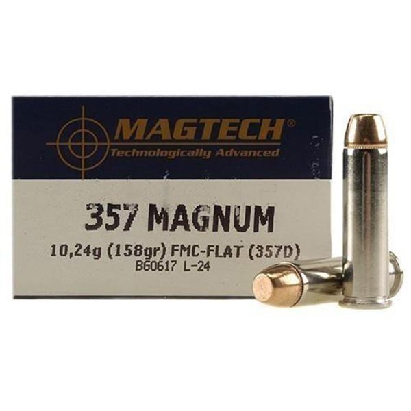 Magtech handgun ammunition. 357 mag 158 gr fmj 1235 fps 50/ct