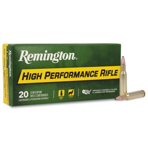 Remington rifle ammunition. 222 rem 50 gr psp 3140 fps 20/ct