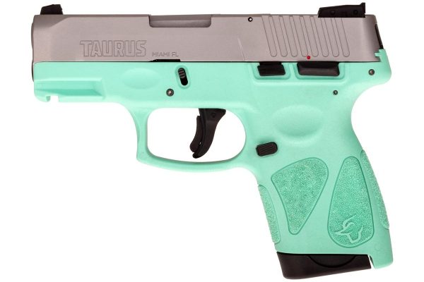 Taurus g2s handgun 9mm luger 7rd magazines 3. 2" barrel stainless slide/cyan grip