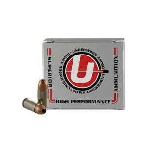 Underwood hunting & self defense handgun ammunition 9mm luger(+p) 124gr jhp 1225 fps 20/ct