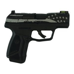 Ruger max-9 pro optic ready handgun 9mm luger 12rd magazine 3. 2" barrel flag engraved