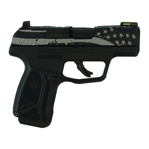Ruger max-9 pro optic ready handgun 9mm luger 12rd magazine 3. 2" barrel flag engraved