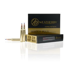 Weatherby select plus rifle ammunition 338-378 wby mag 262 gr hammer custom 3500 fps 20/ct