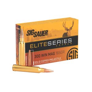 Sig sauer elite hunting rifle ammunition. 300 win mag 165 gr hp 20/ct