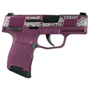 Sig sauer exclusive "black cherry roses" p365-380 handgun 380 auto 10rd magazine 3. 1" barrel black manual safety