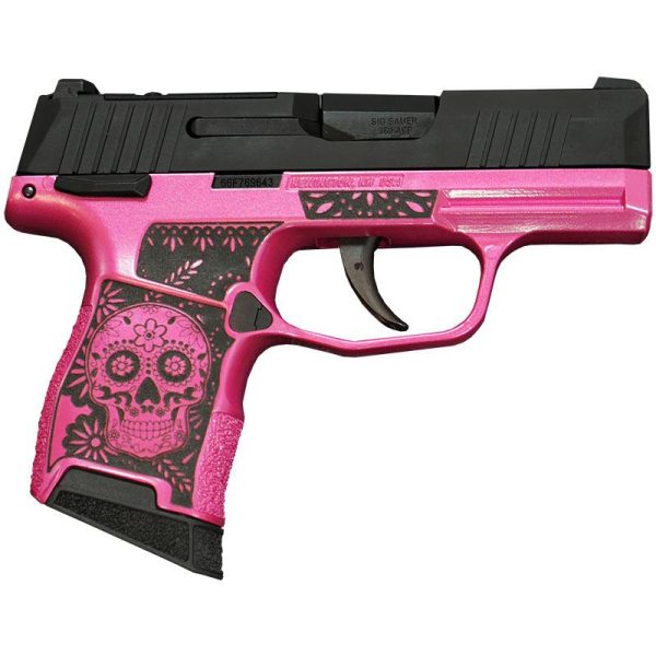Sig sauer p365-380-bss-ms exclusive "sugar skull" pink medusa handgun. 380 10rd magazines (2) 3. 1" barrel