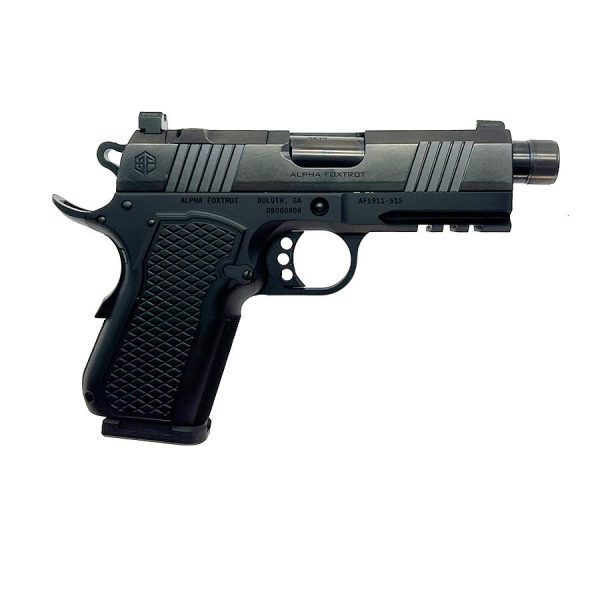 Alpha foxtrot af1911 s15 polished handgun 9mm luger 15rd magazine 3. 5" threaded barrel rmsc optic cut