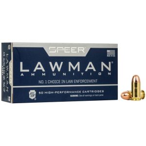 Speer lawman cleanfire handgun ammunition. 45 auto 230gr tmj 845 fps 50/ct