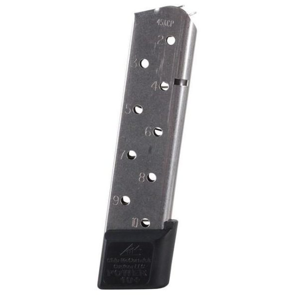 Chip mccormick power mag plus colt 1911 handgun magazine. 45 acp stainless steel 10/rd