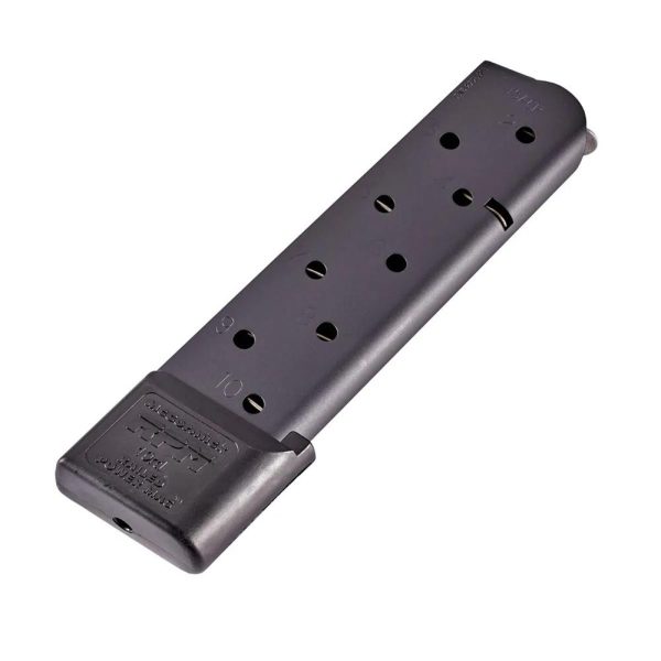 Chip mccormick railed power 1911 full size handgun magazine black. 45 acp 10/rd