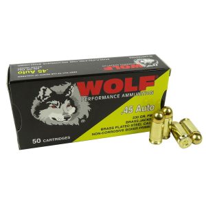 Wolf (turkish) performance handgun ammunition 45 acp 230gr fmj 850 fps 50/ct
