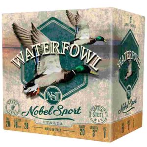 Nobel sport steel waterfowl 20 shotshells 20ga 1oz 3" 1450 fps #4 25/ct