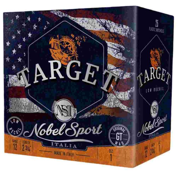 Noble sport target low recoil shotshells 12 ga 2-3/4" 1 oz 1200 fps #8 25/ct