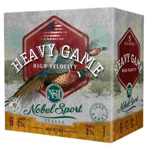 Nobel sport heavy game high velocity shotshell  20ga 2-3/4" 1oz 1330 fps #8 25/ct