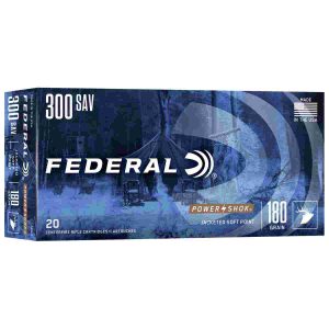 Federal power-shok rifle ammunition. 300 savage 180 gr sp 2350 fps - 20/ct