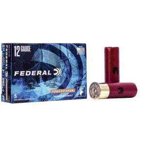 Federal power-shok buckshot 12 ga 3" max 41 plts #4b 1210 fps - 5/box